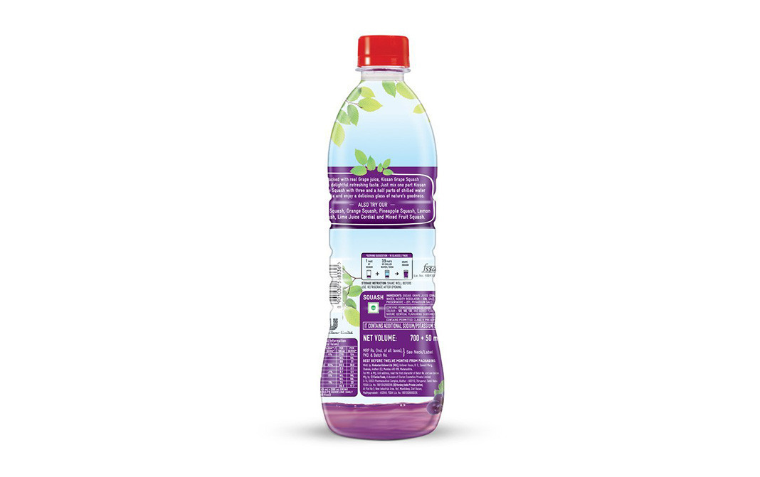 Kissan Grape Squash    Plastic Bottle  750 millilitre